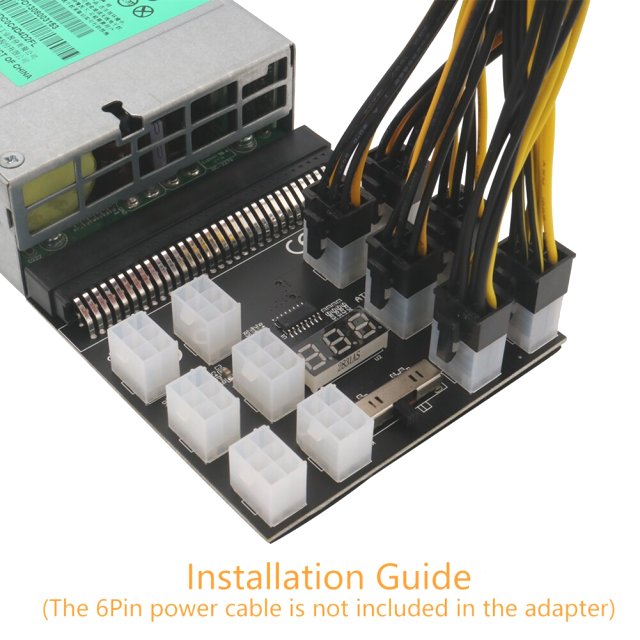 BRAINZAP Breakout Board 12x für HP/Dell Server Netzteil Crypto Mining 1200W