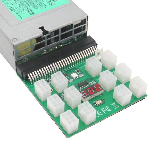 BRAINZAP Breakout Board 12x für HP/Dell Server Netzteil Crypto Mining 1200W