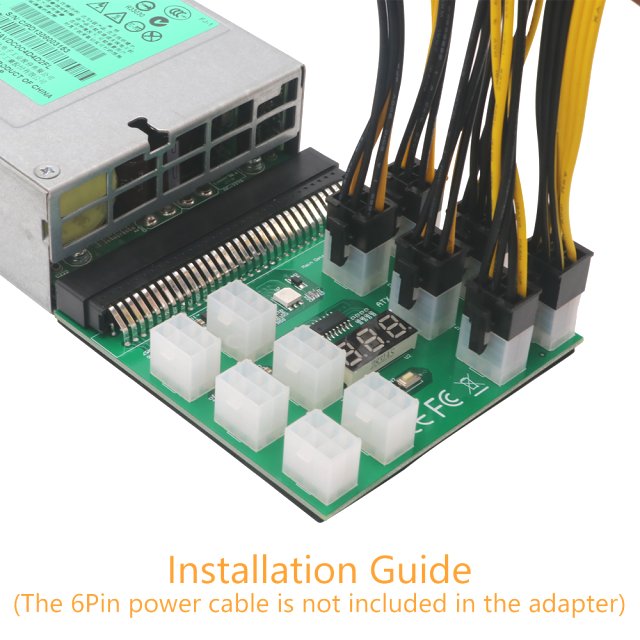 BRAINZAP Breakout Board 12x für HP/Dell Server Netzteil Crypto Mining 1200W