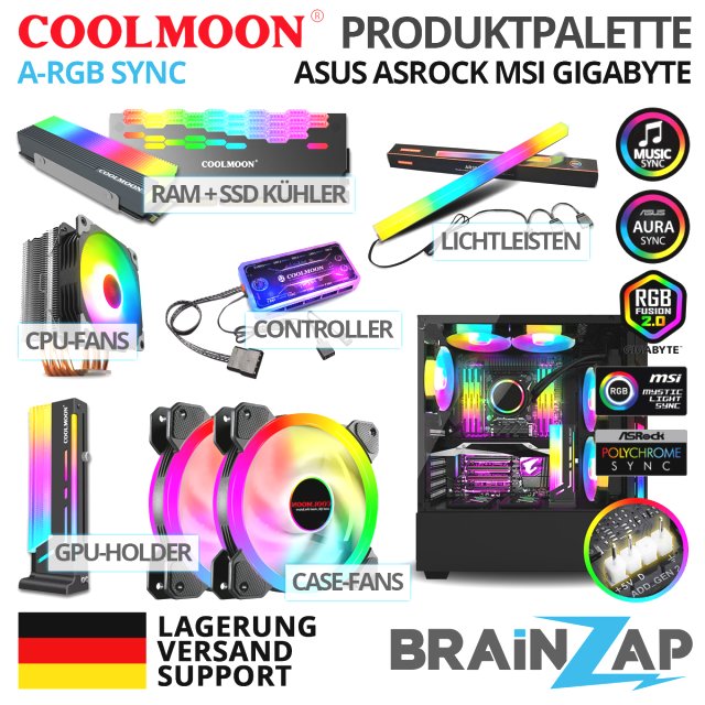 COOLMOON A-RGB GPU-Halterung Grafikkarten Halter/Bracket Aura Asus ASrock MSI Gigabyte