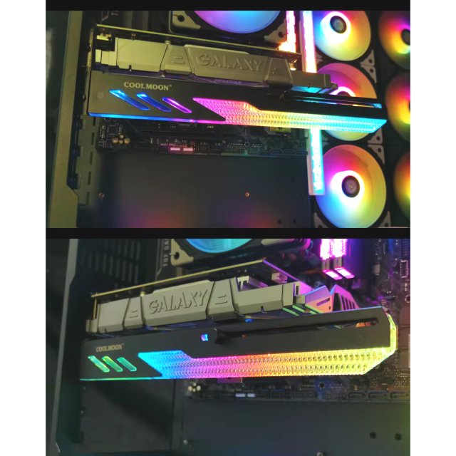 COOLMOON A-RGB GPU-Halterung Grafikkarte Halter Horizontal Unterstützung 5V Aura Asus ASrock MSI Gigabyte