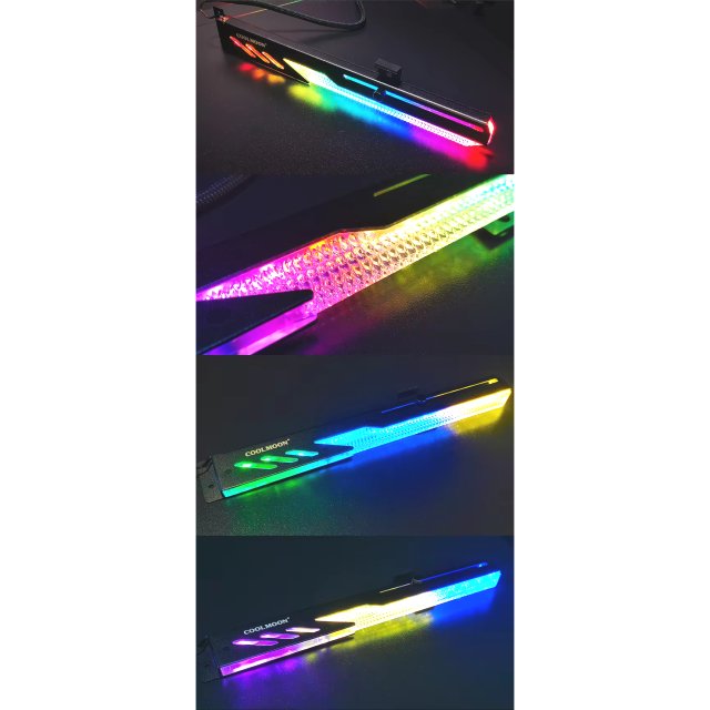 COOLMOON A-RGB GPU-Halterung Grafikkarte Halter Horizontal Unterstützung 5V Aura Asus ASrock MSI Gigabyte