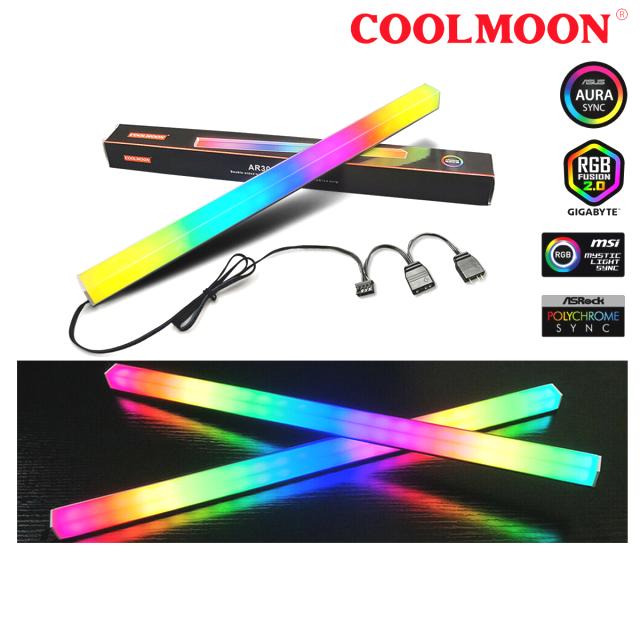 COOLMOON A-RGB LED-Leiste Lichtleiste 3-PIN Magnet Aura Asus Asrock MSI Gigabyte Magentisch