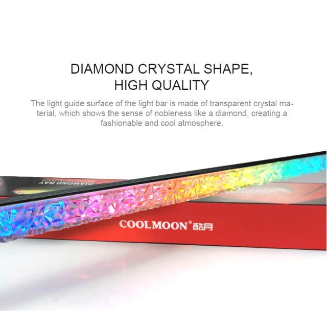 COOLMOON A-RGB LED-Leiste Lichtleiste Diamond/Crystal 3-PIN Magnet Aura Asus Asrock MSI Gigabyte Magentisch
