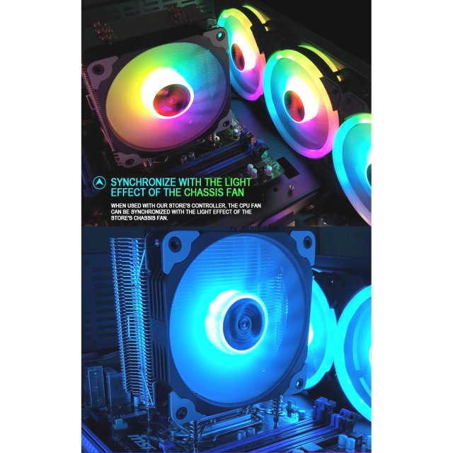 COOLMOON CPU Kühler Frost X5 - Fan Lüfter A-RGB Aura Asus Asrock MSI Gigabyte für Intel/AMD CPUs