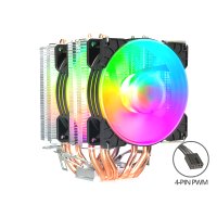 COOLMOON CPU Kühler MX6 Fan Lüfter RGB Dual Fan Heatpipe Prozessor 12V PWM 195W 1151 115X AM3 AM4 Intel & AMD