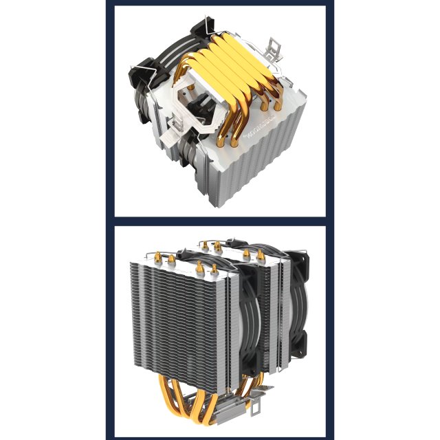 COOLMOON CPU Kühler MX6 Fan Lüfter RGB Dual Fan Heatpipe Prozessor 12V PWM 195W 1151 115X AM3 AM4 Intel & AMD