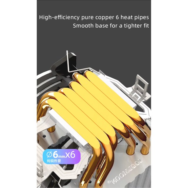 COOLMOON CPU Kühler MX6 Fan Lüfter RGB Dual Fan Heatpipe Prozessor 12V PWM 195W 1151 115X AM3 AM4 Intel & AMD