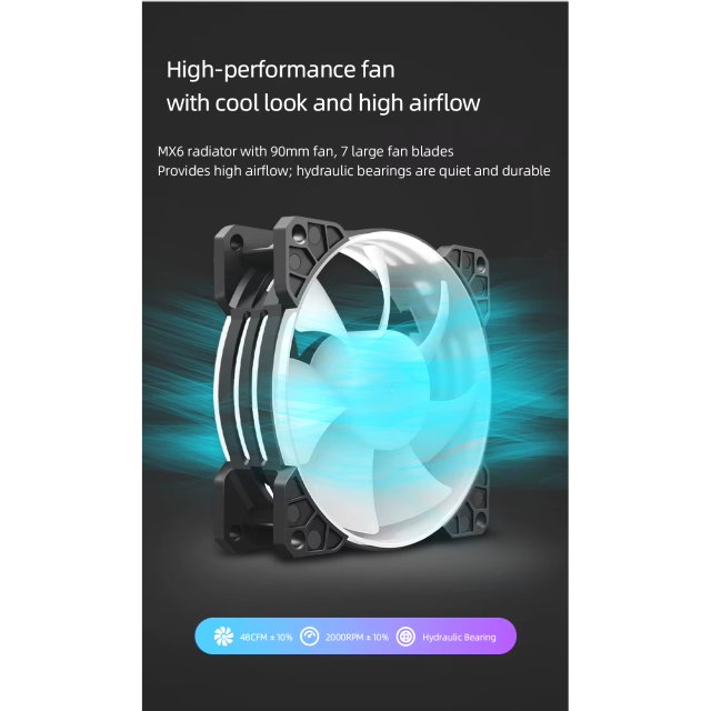 COOLMOON CPU Kühler MX6 Fan Lüfter RGB Dual Fan Heatpipe Prozessor 12V PWM 195W 1151 115X AM3 AM4 Intel & AMD