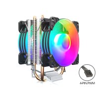 COOLMOON CPU Kühler P22 Fan Lüfter RGB Dual Fan Heatpipe Prozessor 12V PWM 125W 1151 115X AM3 AM4 Intel & AMD