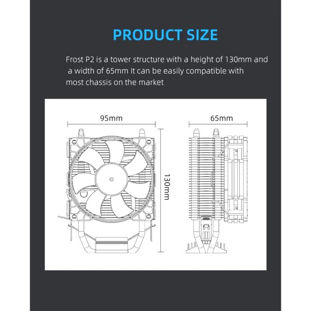 COOLMOON CPU Kühler P22 Fan Lüfter RGB Dual Fan Heatpipe Prozessor 12V PWM 125W 1151 115X AM3 AM4 Intel & AMD