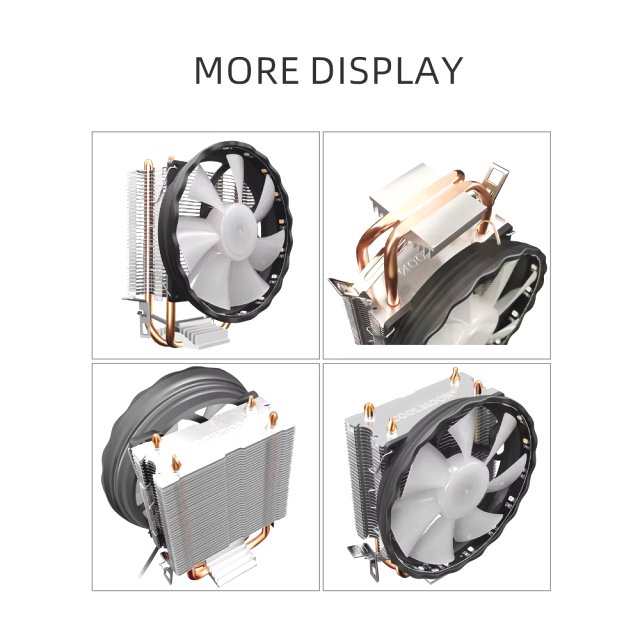 COOLMOON CPU Kühler X200 Fan Lüfter RGB Heatpipe Prozessor 12V PWM 100W 1151 115X AM3 AM4 Intel & AMD