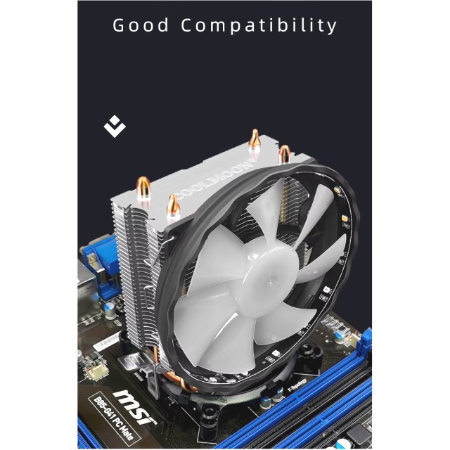 COOLMOON CPU Kühler X200 Fan Lüfter RGB Heatpipe Prozessor 12V PWM 100W 1151 115X AM3 AM4 Intel & AMD