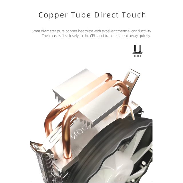 COOLMOON CPU Kühler X200 Fan Lüfter RGB Heatpipe Prozessor 12V PWM 100W 1151 115X AM3 AM4 Intel & AMD