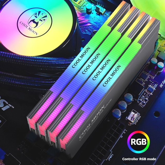 COOLMOON LED A-RGB RAM Kühler Heatsink Memory 3-PIN Aura Asus Asrock MSI Gigabyte
