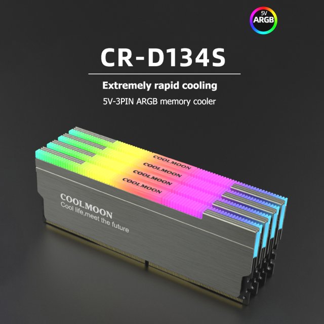 COOLMOON LED A-RGB RAM Kühler Heatsink Memory 3-PIN Aura Asus Asrock MSI Gigabyte