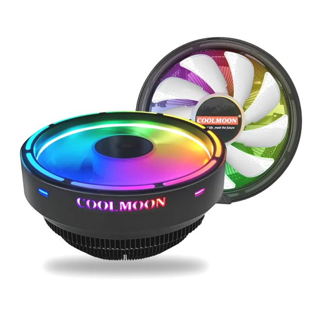 COOLMOON RGB CPU Kühler - 95W TDP - Fan Lüfter Prozessor 12V PWM 1150 1151 1155 AM2 AM3 AM4 Intel & AMD