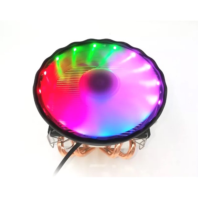 COOLMOON RGB CPU Kühler V4 - 100W TDP Topblow Heatpipe - Fan Lüfter Prozessor