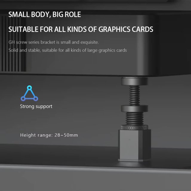 BRAINZAP GPU-Halterung 28-50mm Aluminium Grafikkarten Halter Support Vertikal Magnetisch