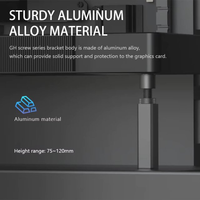 BRAINZAP GPU-Halterung 50-80mm Aluminium Grafikkarten Halter Support Vertikal Magnetisch