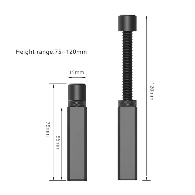 BRAINZAP GPU-Halterung 75-120mm Aluminium Grafikkarten Halter Support Vertikal Magnetisch