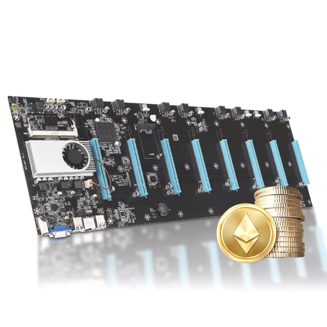 BRAINZAP Intel HM77 BTC-S37 Crypto Mining Mainboard 65mm 8x PCI-Express PCIe Motherboard All-in-One mit CPU
