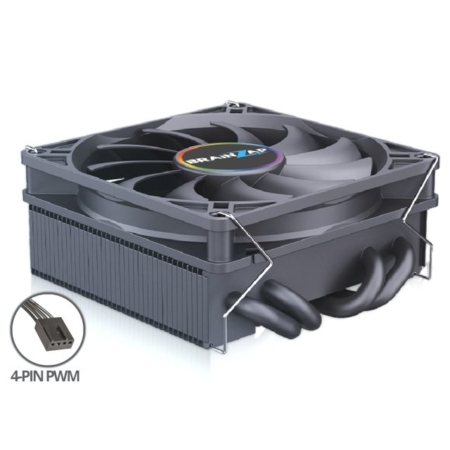 BRAINZAP ITX CPU Kühler 45 mm 4-PIN PWM 130W TDP Fan Lüfter Intel LGA 1150 1151 1155 1156 1200 1366 2011 1700 - AMD AM2 AM3 AM4 AM5 FM1 FM2