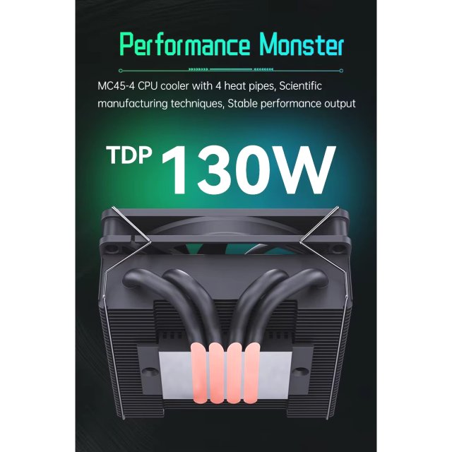 BRAINZAP ITX CPU Kühler 45 mm 4-PIN PWM 130W TDP Fan Lüfter Intel LGA 1150 1151 1155 1156 1200 1366 2011 1700 - AMD AM2 AM3 AM4 AM5 FM1 FM2