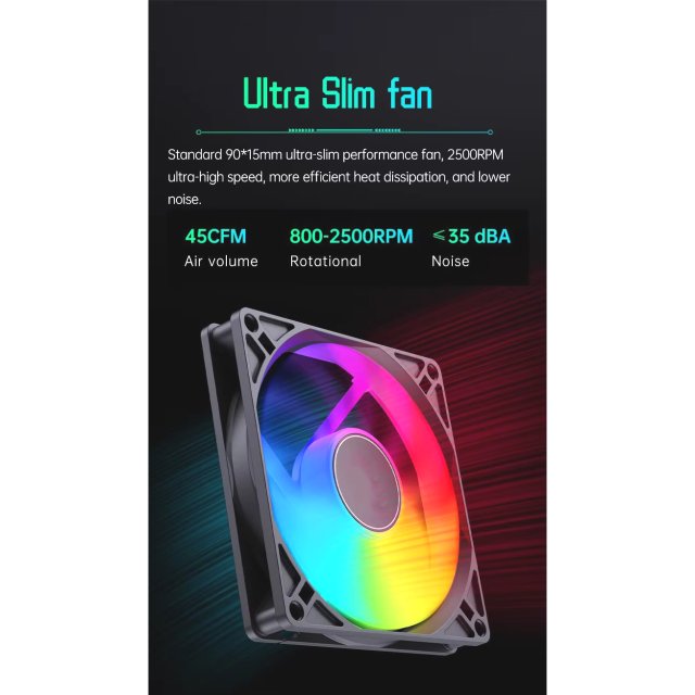 BRAINZAP ITX CPU Kühler 45 mm A-RGB 4-PIN PWM 130W TDP Fan Lüfter Intel LGA 1150 1151 1155 1156 1200 1366 2011 1700 - AMD AM2 AM3 AM4 AM5 FM1 FM2