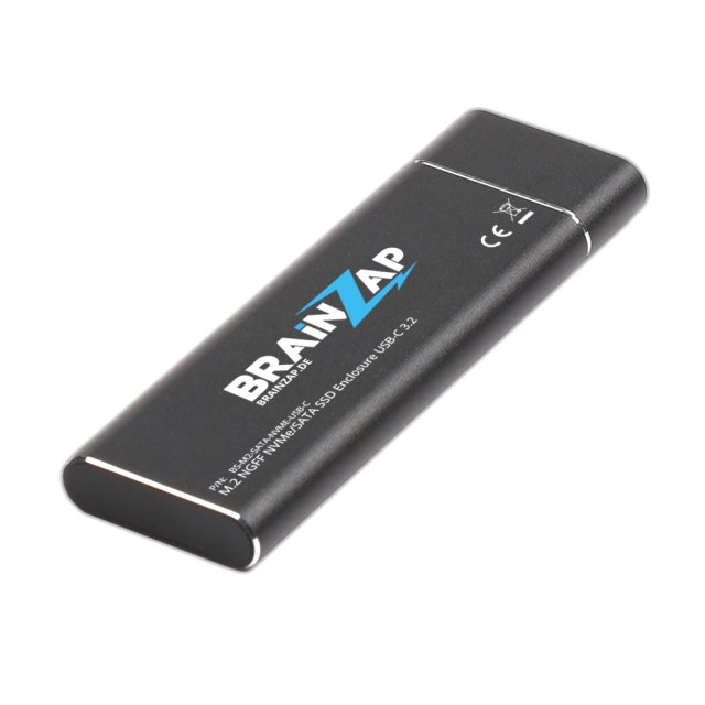 BRAINZAP M.2 M2 NGFF NVMe + SATA III Externes SSD Gehäuse Case Adapter M-Key M+B Key USB-C USB 3