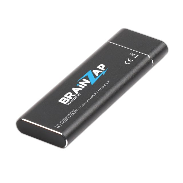 BRAINZAP M.2 M2 NGFF SATA III 6 GBit/s Externes SSD Gehäuse Case Adapter M-Key M+B Key USB-C USB 3