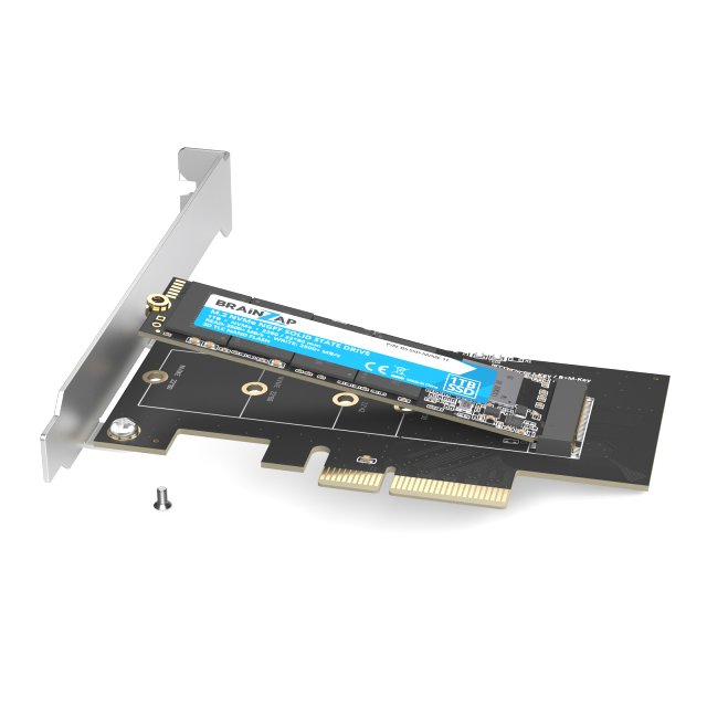 BRAINZAP M.2 M2 NVMe SSD zu PCI-E PCI-Express PCIe 3.0 x4 Adapter Konverter Karte M Key, B+M Key