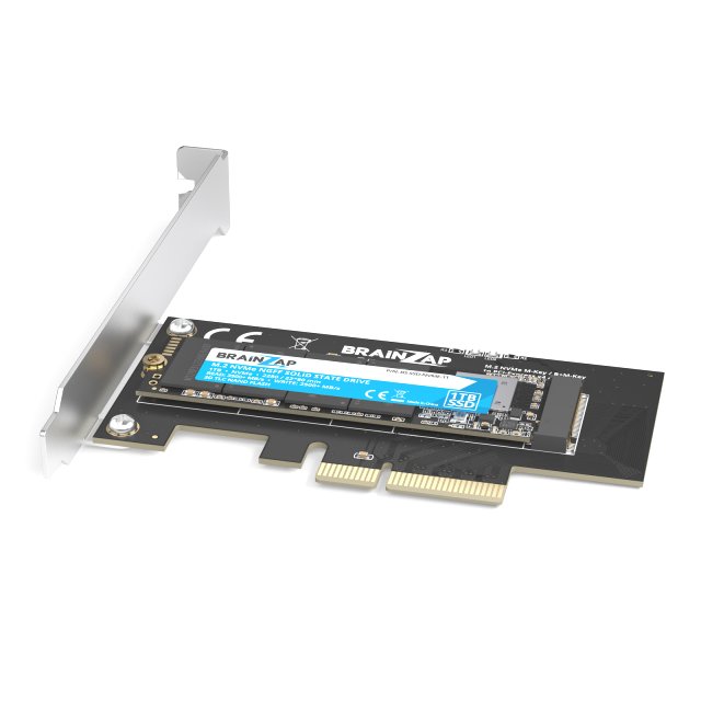 BRAINZAP M.2 M2 NVMe SSD zu PCI-E PCI-Express PCIe 3.0 x4 Adapter Konverter Karte M Key, B+M Key