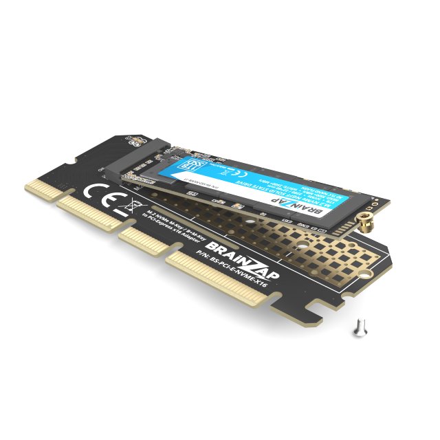 BRAINZAP M.2 M2 NVMe SSD zu PCI-E PCI-Express PCIe 3.0 x16 Adapter Konverter Karte M, M+B Key