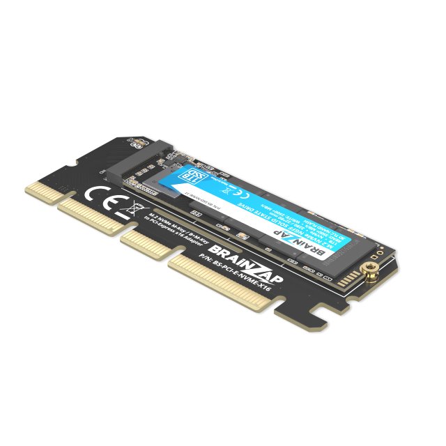 BRAINZAP M.2 M2 NVMe SSD zu PCI-E PCI-Express PCIe 3.0 x16 Adapter Konverter Karte M, M+B Key