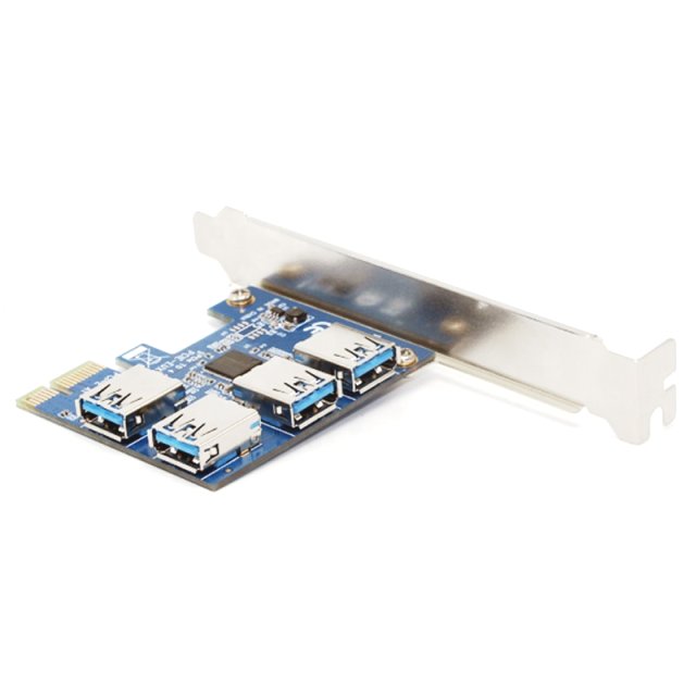 BRAINZAP PCI-Express Riser Karte Mining PCI-Express x1 auf 4x PCI-E USB3.0 Type