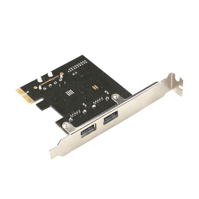 BRAINZAP PCI-Express 3.0 x1 2-Port USB 3.0 Adapter Karte Front-USB PCI-E PCIe für PC