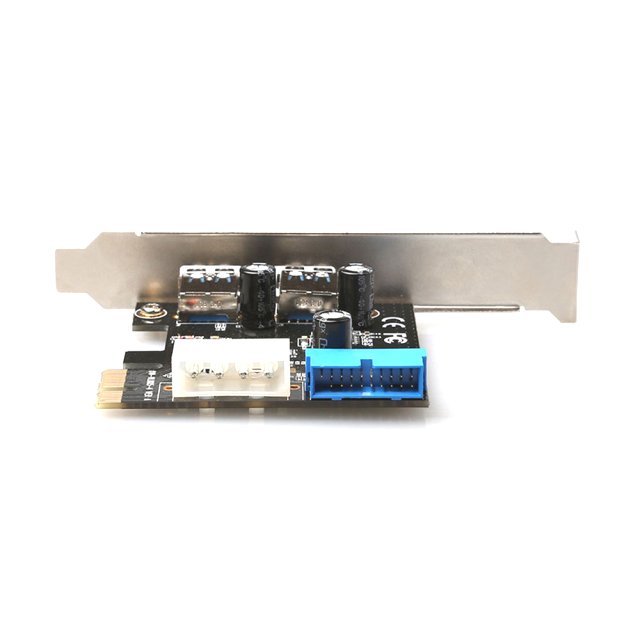 BRAINZAP PCI-Express 3.0 x1 2-Port USB 3.0 Adapter Karte Front-USB PCI-E PCIe für PC