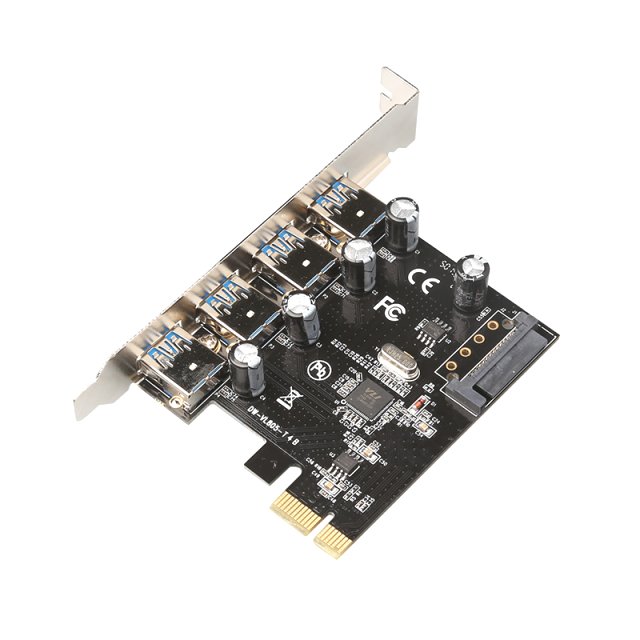 BRAINZAP PCI-Express 3.0 x1 4-Port USB 3.0 Adapter Karte Erweiterungskarte PCI-E PCIe PC