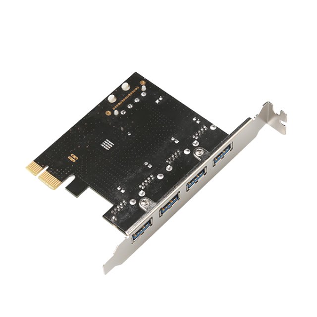 BRAINZAP PCI-Express 3.0 x1 4-Port USB 3.0 Adapter Karte Erweiterungskarte PCI-E PCIe PC