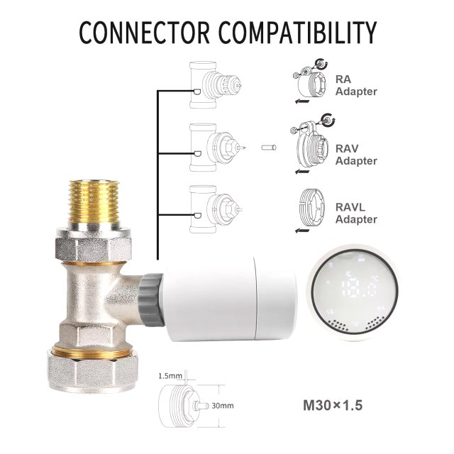 BRAINZAP Tuya Smart Home Heizkörper Thermostat / Steuerung Heizung Set 10x Thermostat + 1x Gateway App Google Alexa