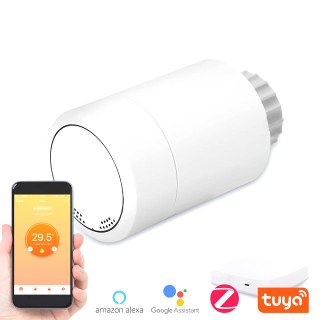 BRAINZAP Tuya Smart Home Heizkörper Thermostat / Steuerung Heizung Set 1x Thermostat + 1x Gateway App Google Alexa