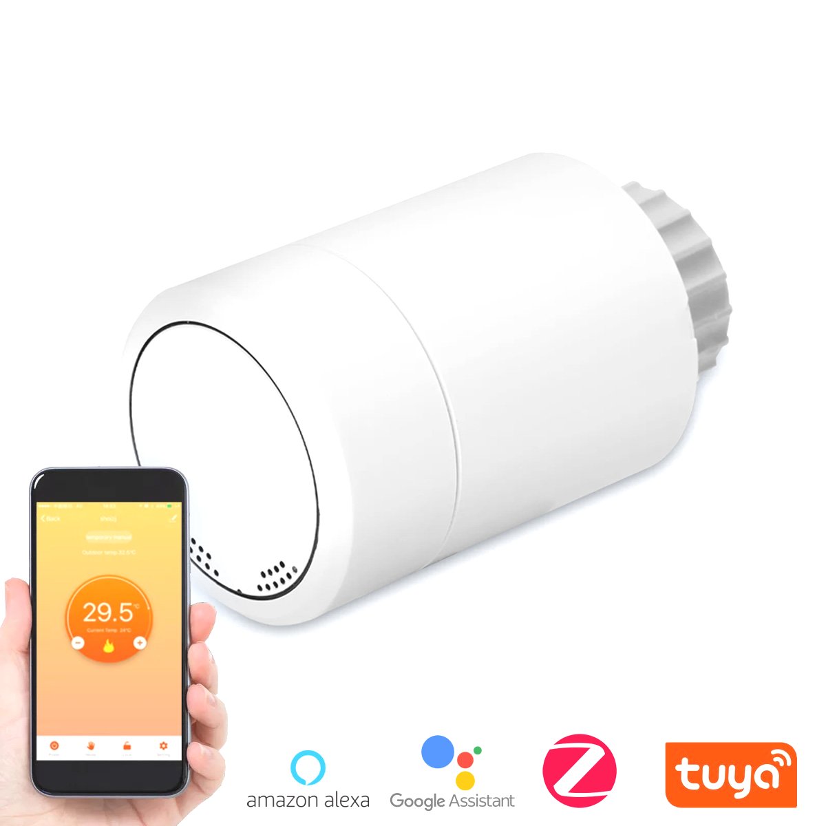 BS-TUY-RAD-BAT-HY367-K1 - BRAINZAP Tuya Smart Home Heizkörper Thermostat  für Zigbee-Gateway Heizung App Google Alexa