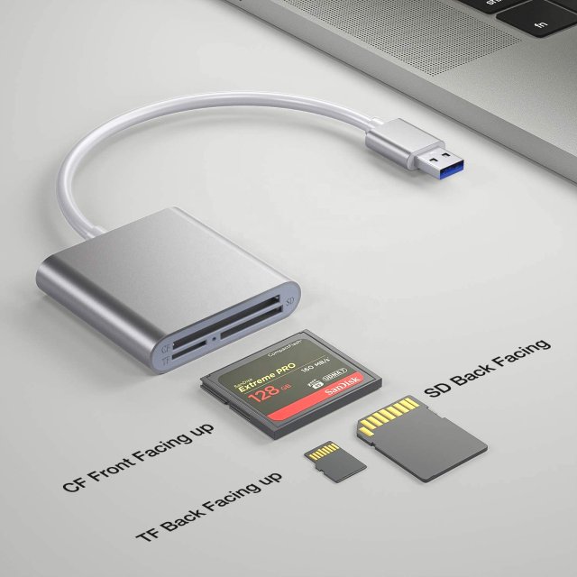 BRAINZAP USB 3.0 Kartenleser Alu Card Reader Kartenlesegerät A-i-O Micro SD SDHC CF MMC